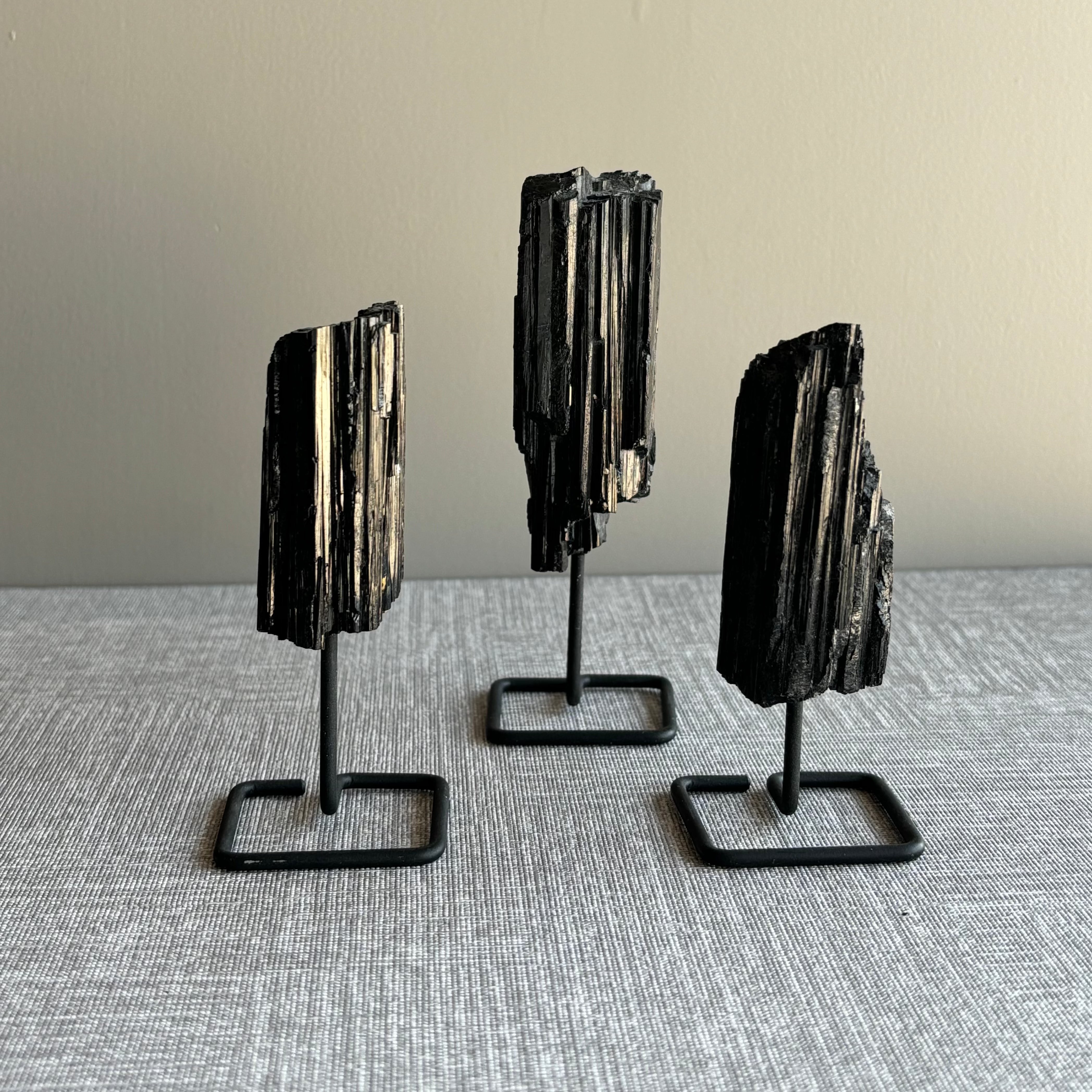 Black Tourmaline Brazil Raw Stand