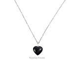Black Tourmaline Mini Heart Pendant - MystiqHouse