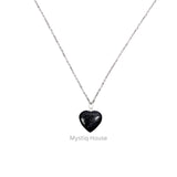 Black Tourmaline Mini Heart Pendant - MystiqHouse