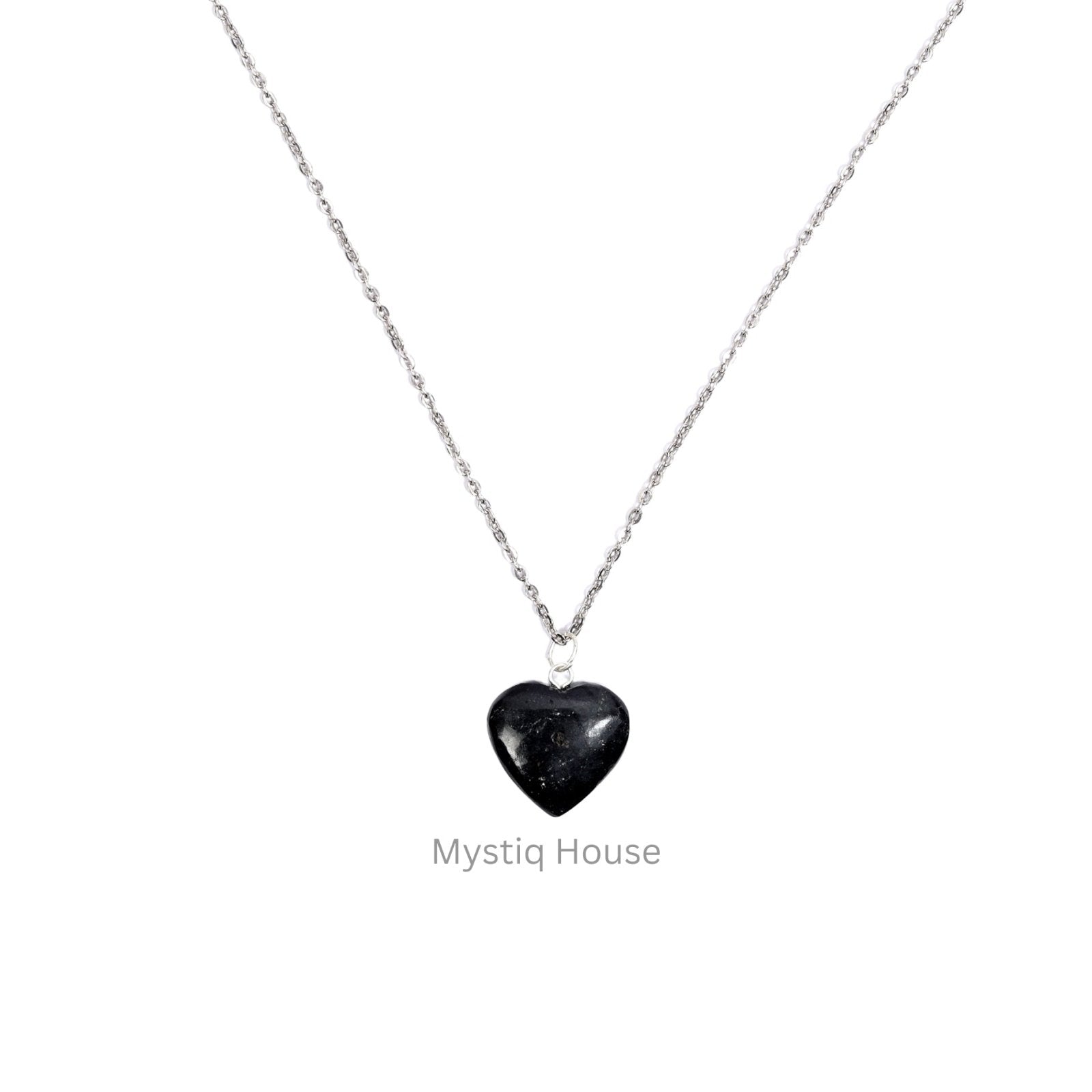Black Tourmaline Mini Heart Pendant - MystiqHouse