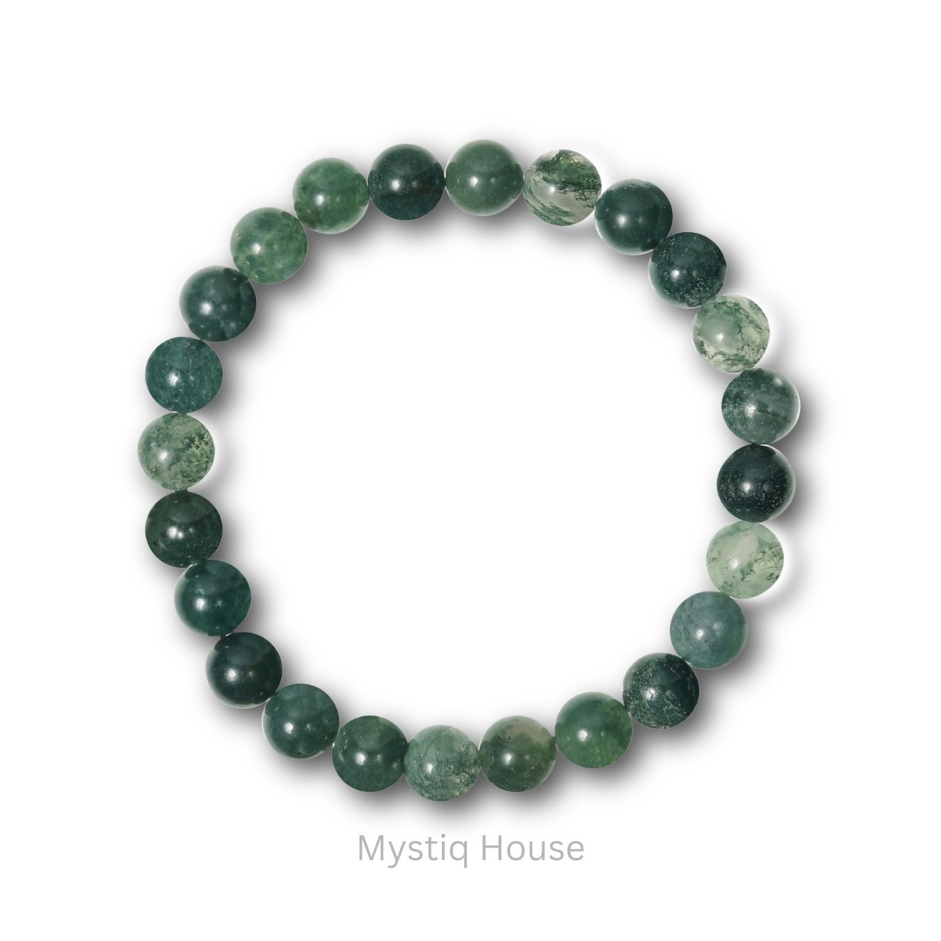 Moss Agate 8mm Bracelet - MystiqHouse
