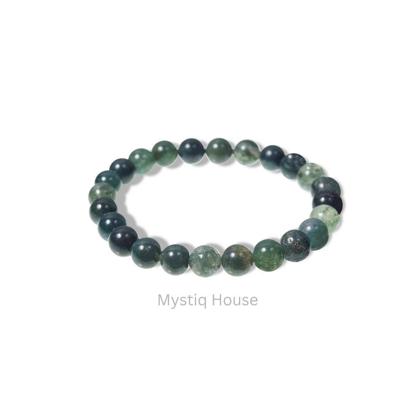 Moss Agate 8mm Bracelet - MystiqHouse