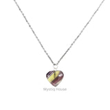Multi Fluorite Mini Heart Pendant - MystiqHouse