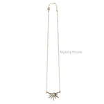 Prehnite Sun Burst Gold Necklace - MystiqHouse