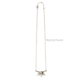 Prehnite Sun Burst Gold Necklace - MystiqHouse