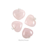 Rose Quartz Big Heart Pendant - MystiqHouse