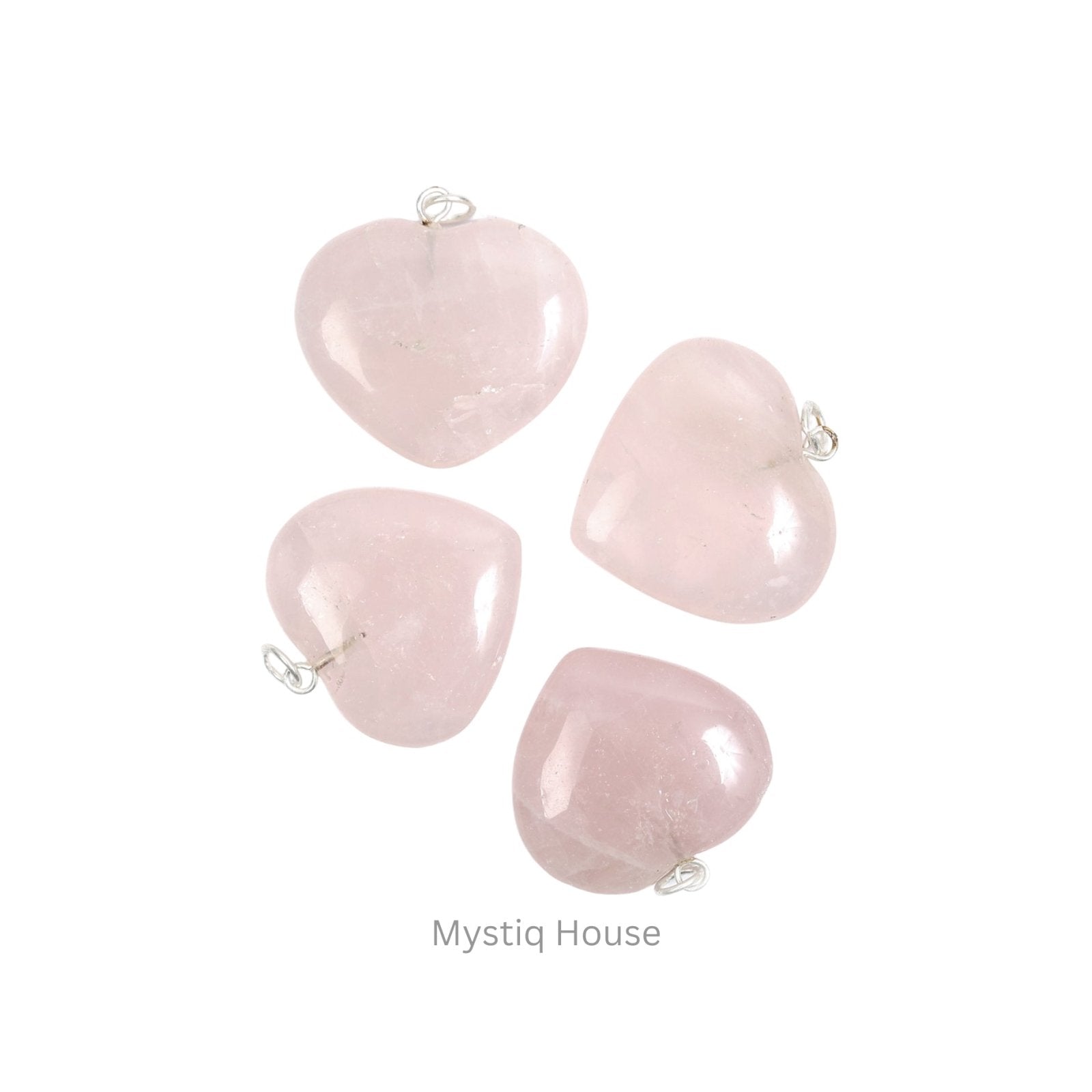 Rose Quartz Big Heart Pendant - MystiqHouse