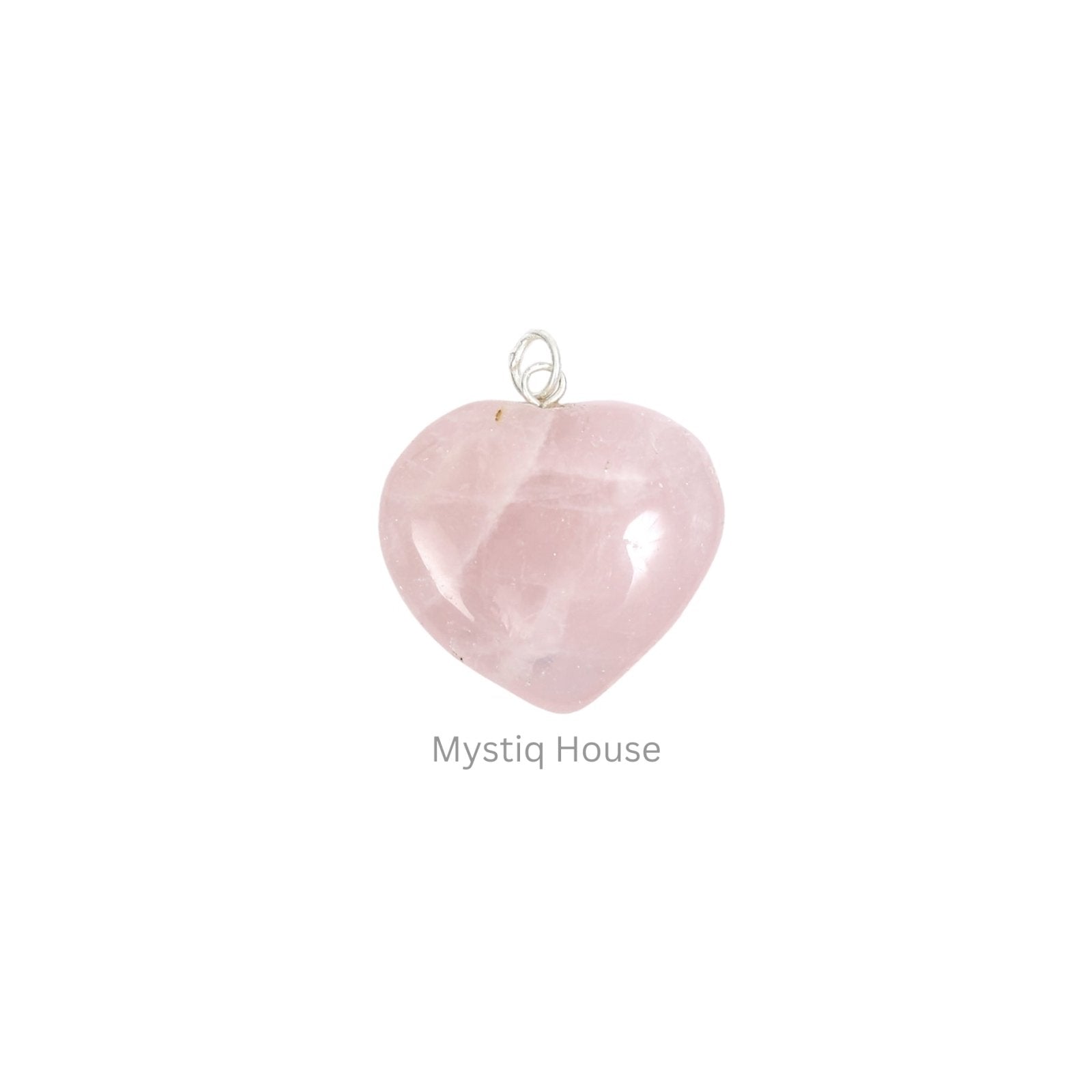 Rose Quartz Big Heart Pendant - MystiqHouse