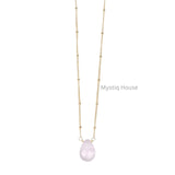Rose Quartz Drop Necklace - MystiqHouse