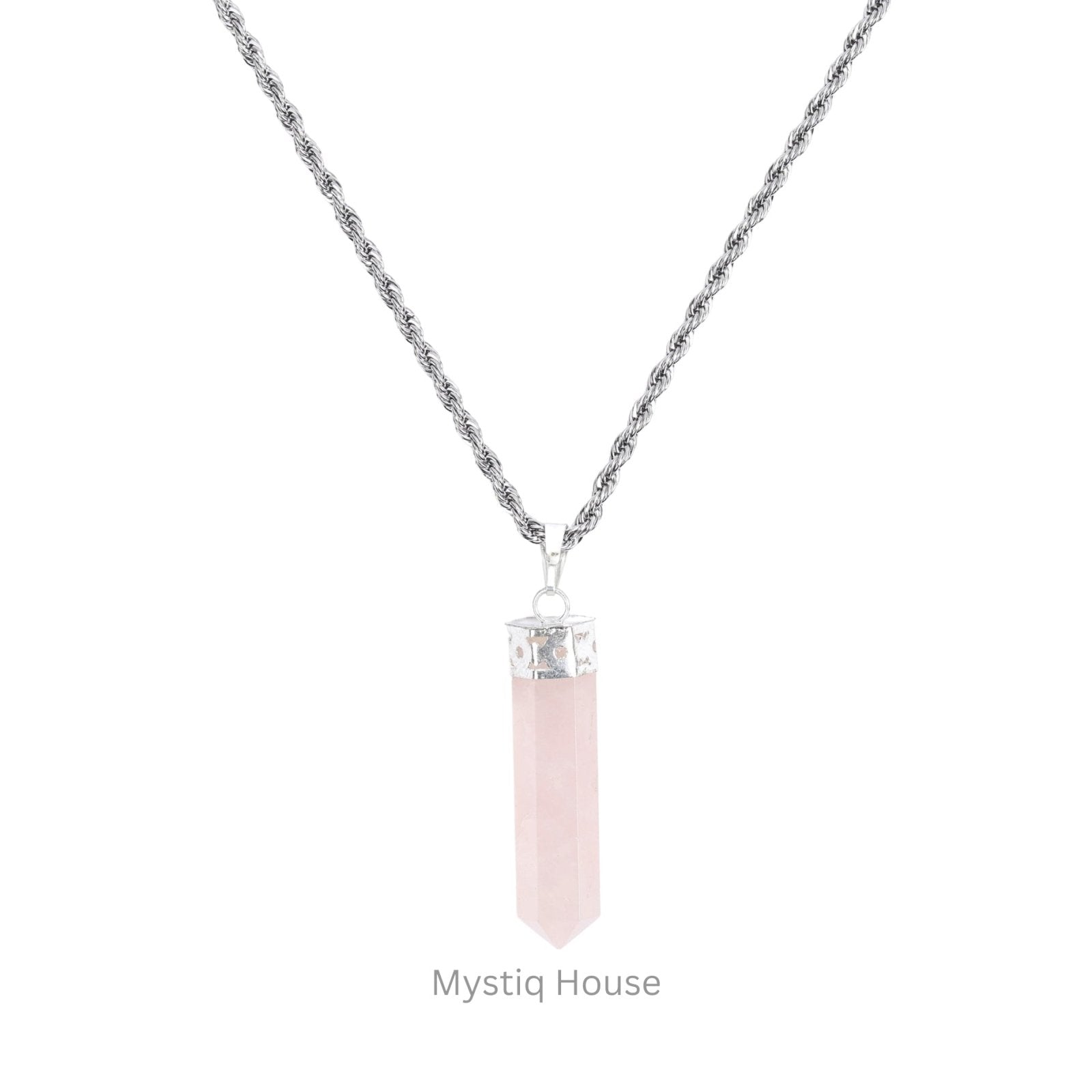 Rose Quartz Pencil Pendant - MystiqHouse