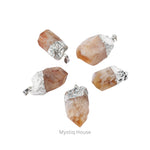 Yellow Citrine Raw Plated pendants - MystiqHouse
