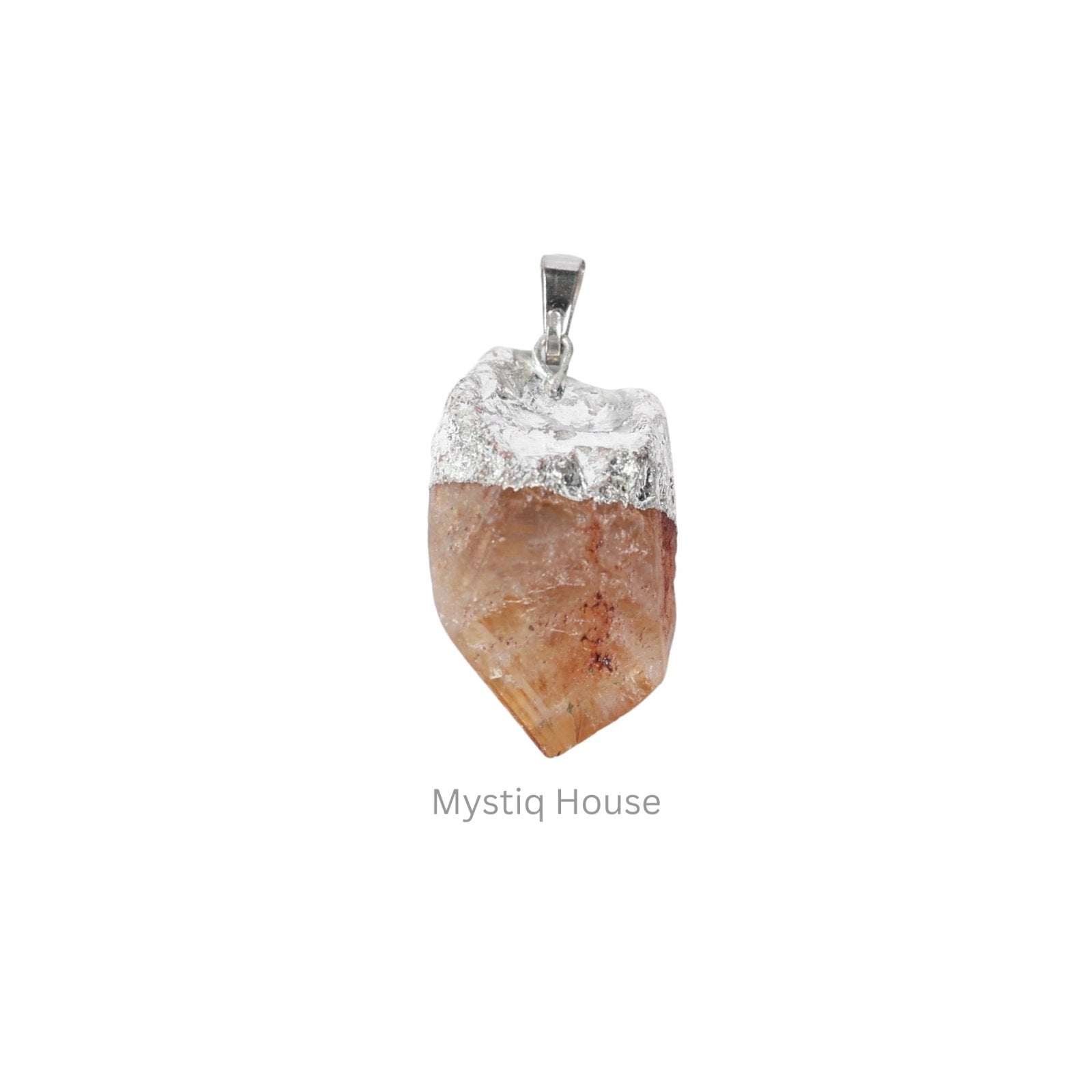 Yellow Citrine Raw Plated pendants - MystiqHouse