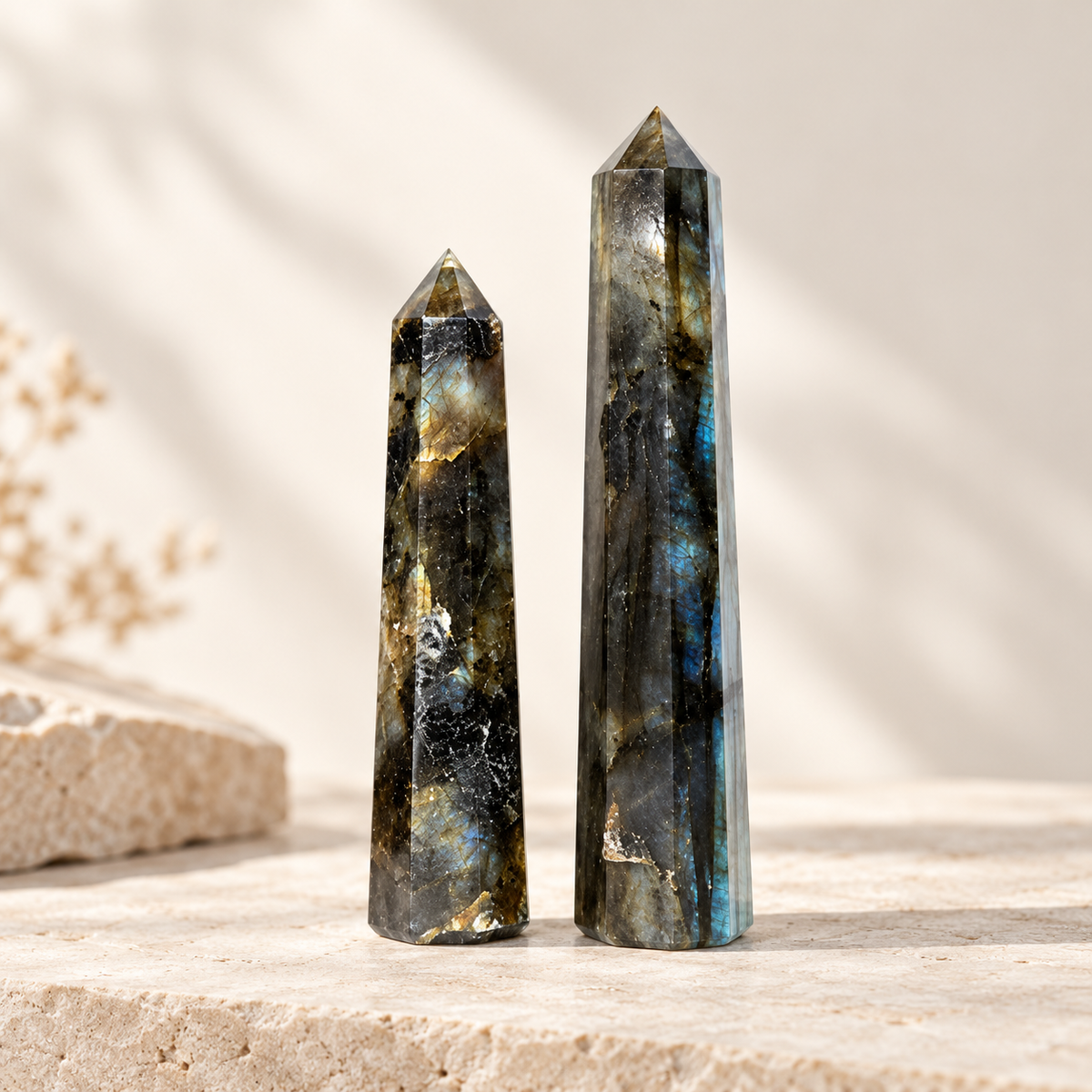 Labradorite Crystal Pencil Towers