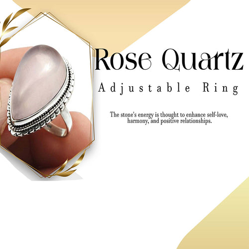 Rose Quartz Brass Bordered Ring Img