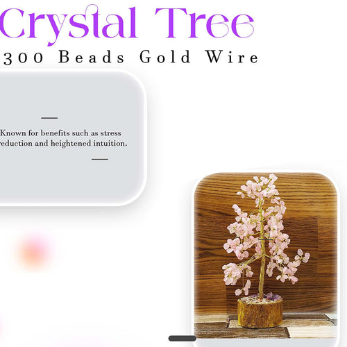 Rose Quartz Tree 300B Gold Wire Img