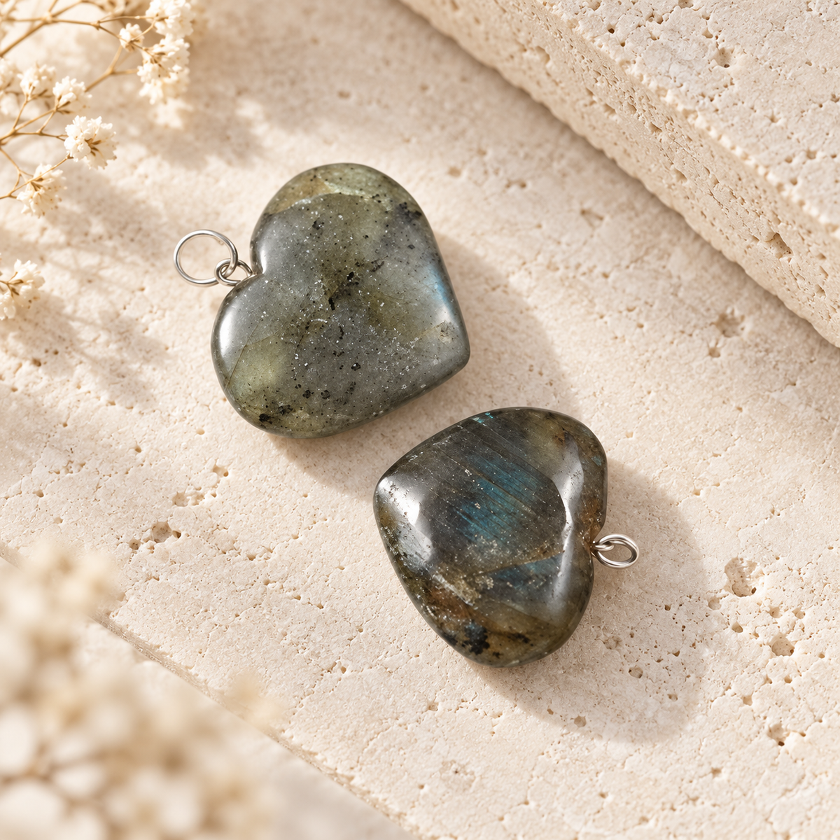 Labradorite Heart Pendant - Big