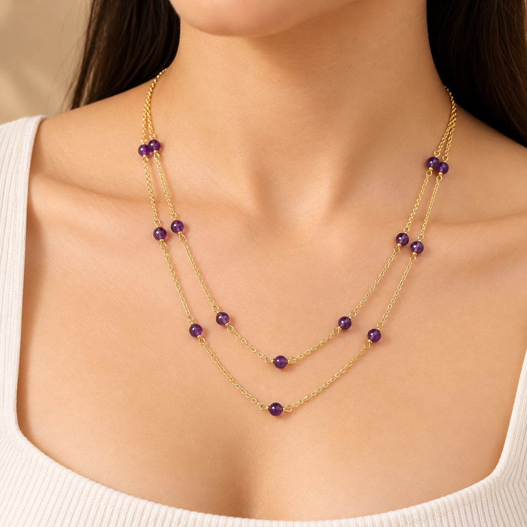 Amethyst Bead Necklace