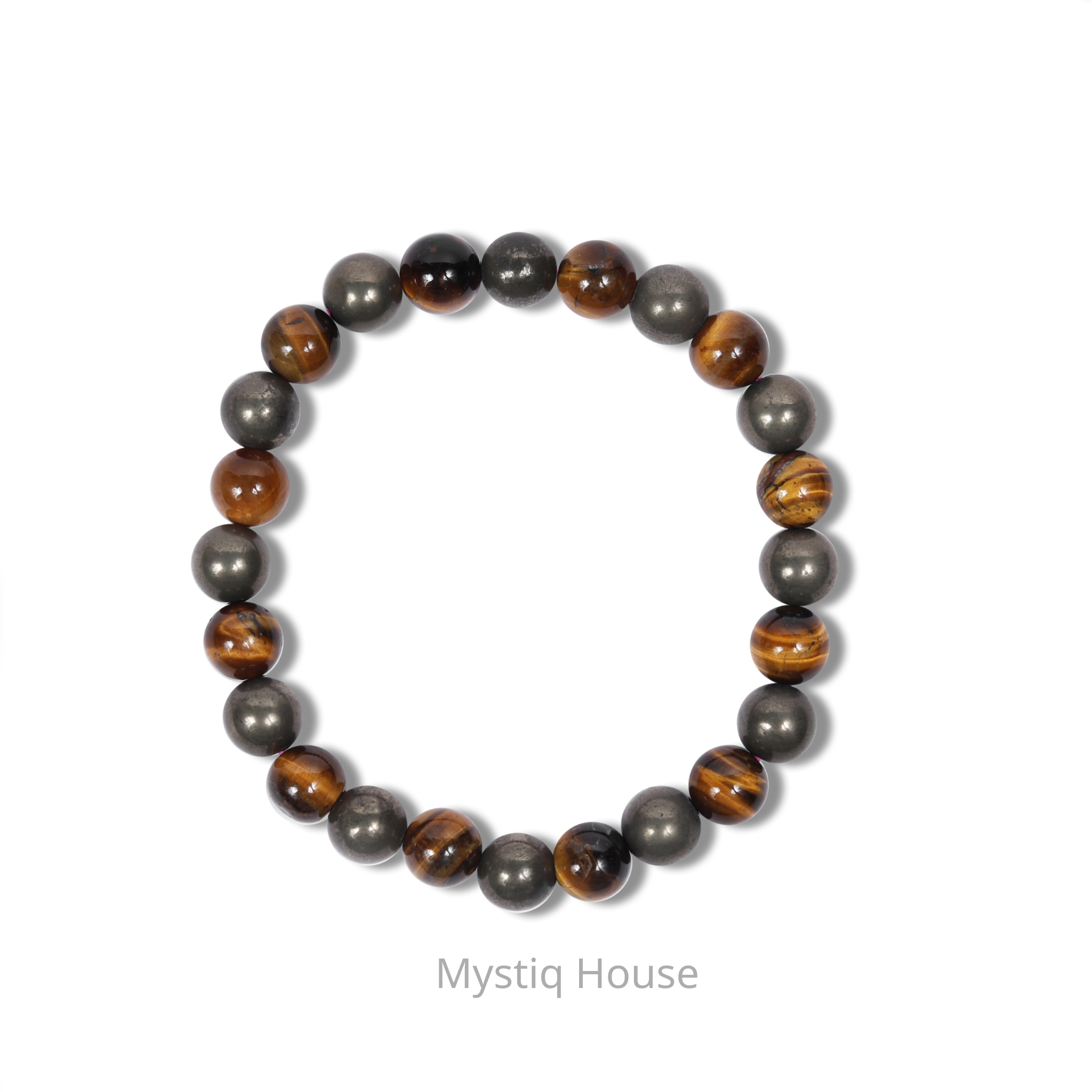 Pyrite and Tiger Eye 8mm Bracelet