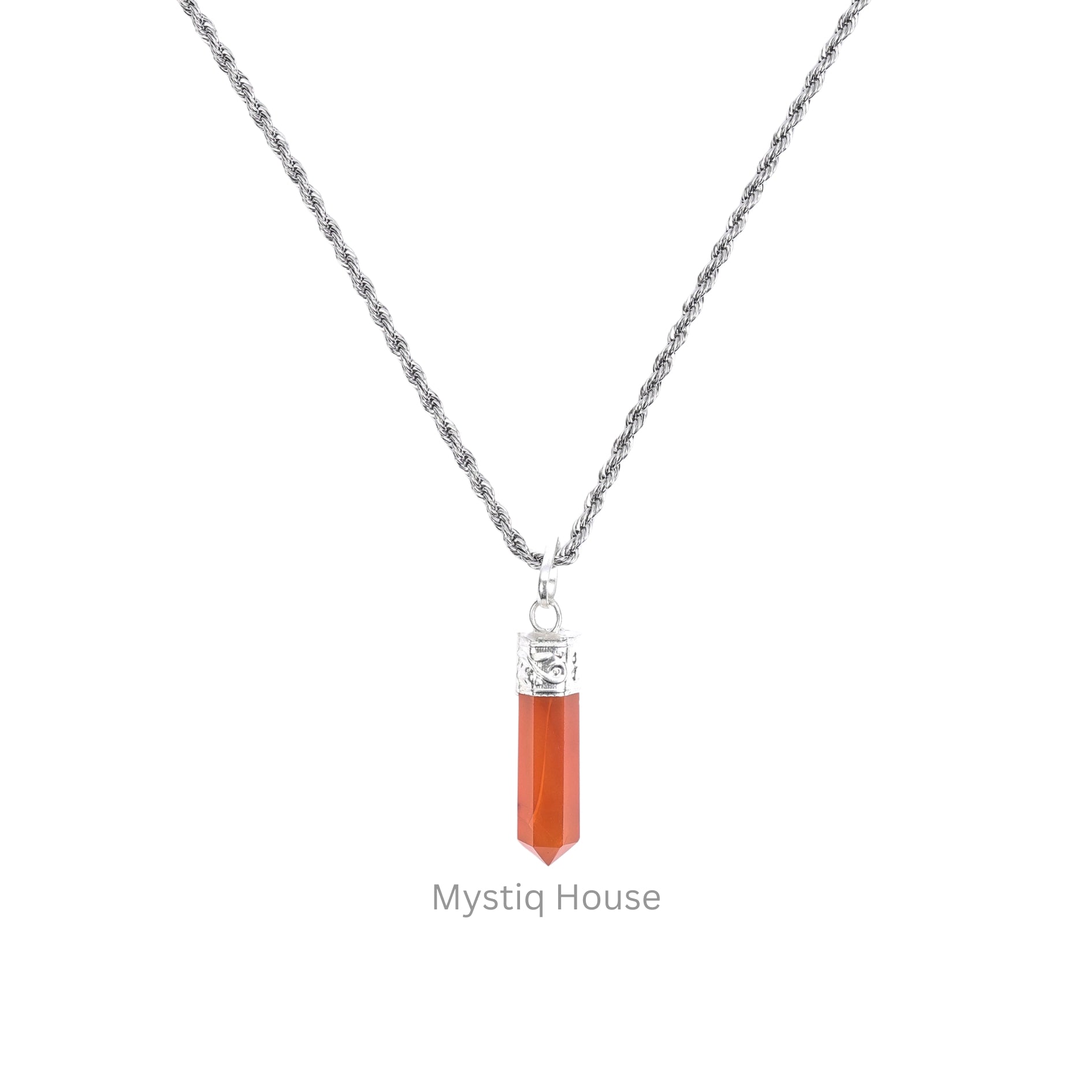 Red Carnelian Pencil Crystal Pendant