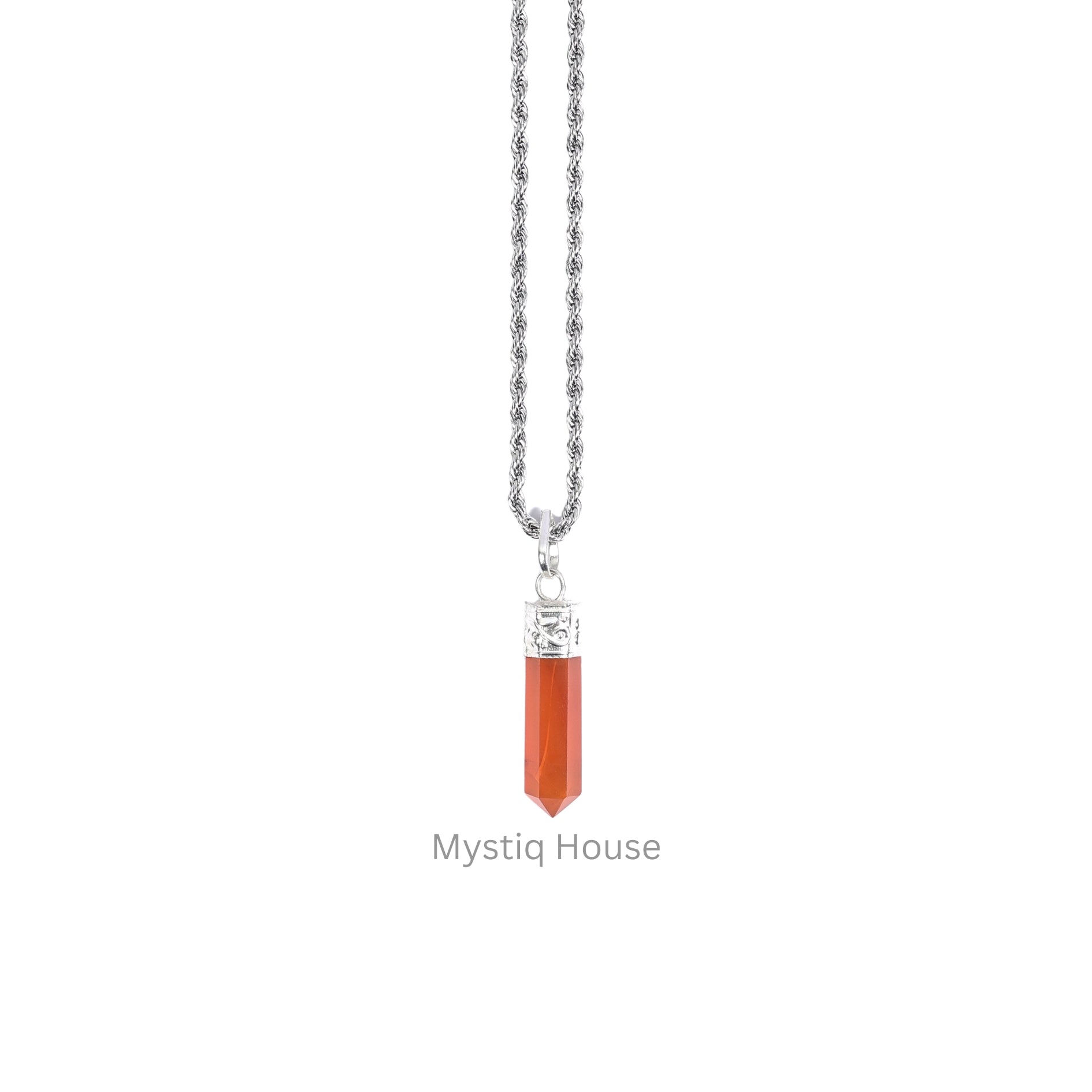 Red Carnelian Pencil Crystal Pendant