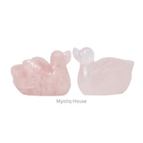 Rose Quartz Duck Pair