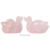 Rose Quartz Duck Pair