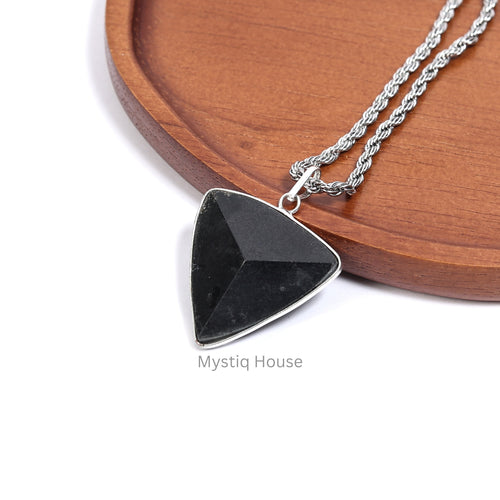 Black Tourmaline Triangle Pendant Img