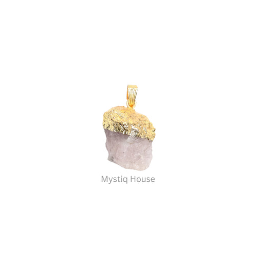 Raw loop Rose Quartz Pendant Img