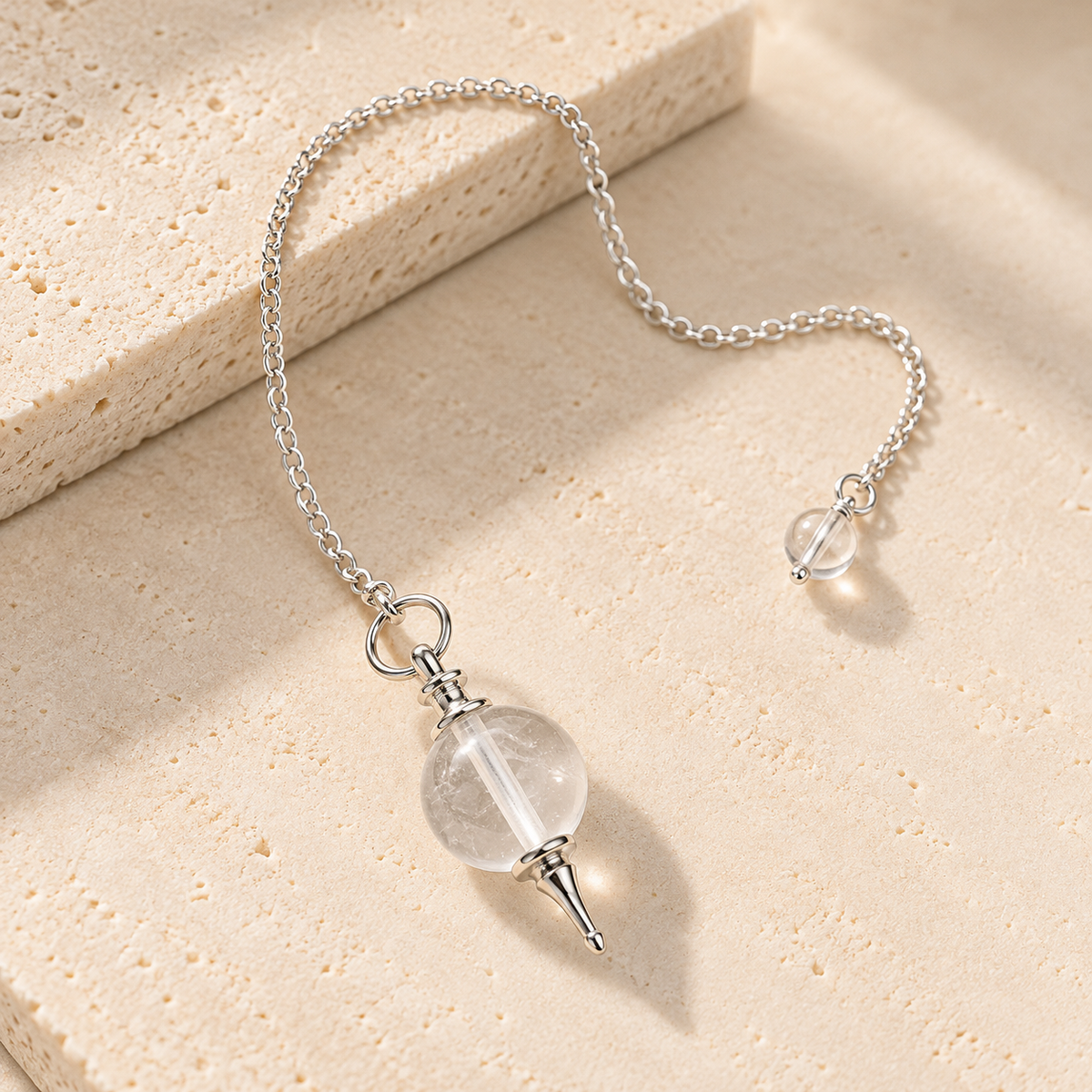 Clear Quartz Ball Pendulum Dowser