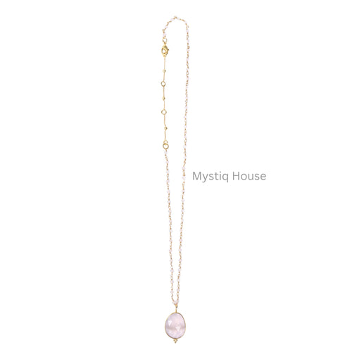 Rose Quartz Faceted Necklace Img