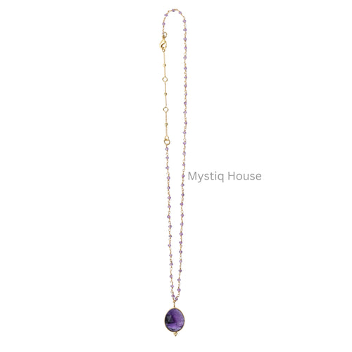 Amethyst Faceted Necklace Img