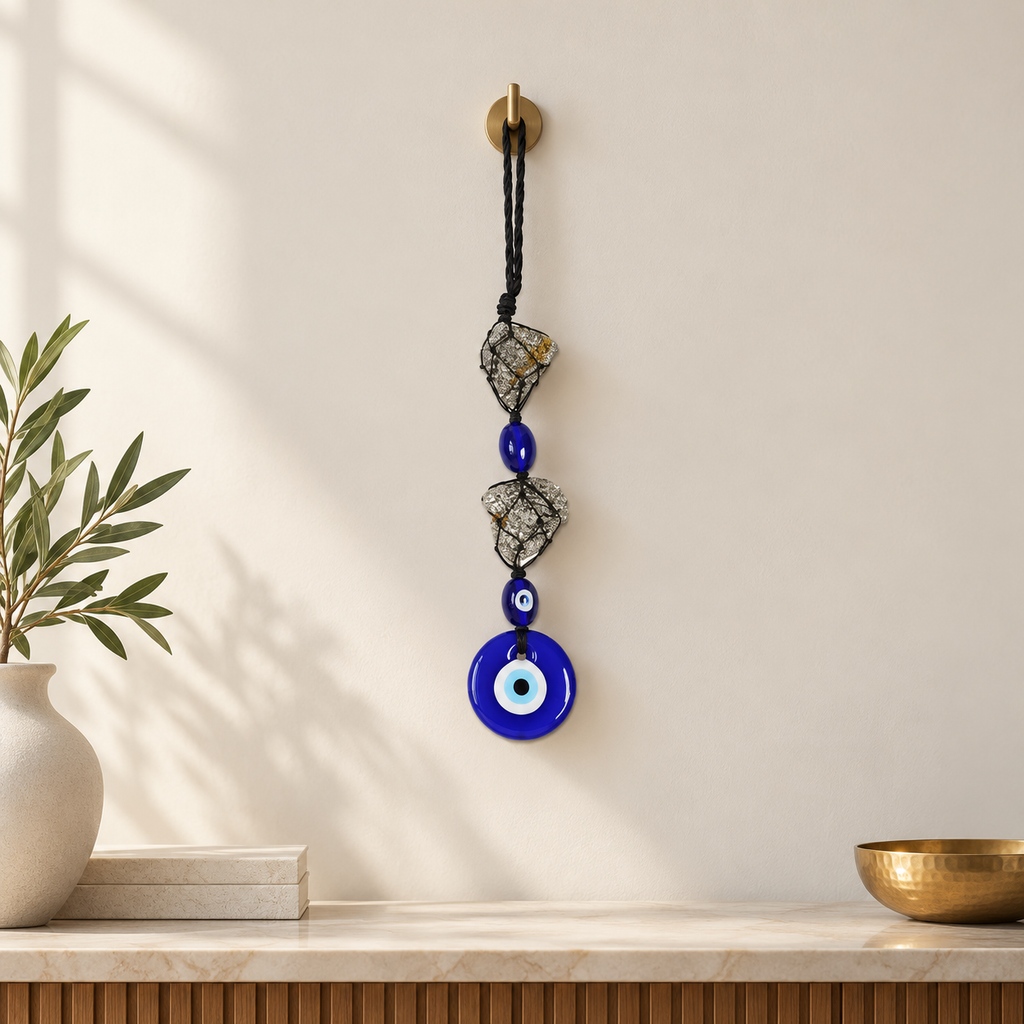 Pyrite Stone Evil Eye Hanging