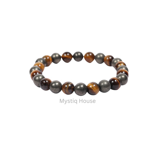 Pyrite & Tiger Eye 8mm Bracelet Img