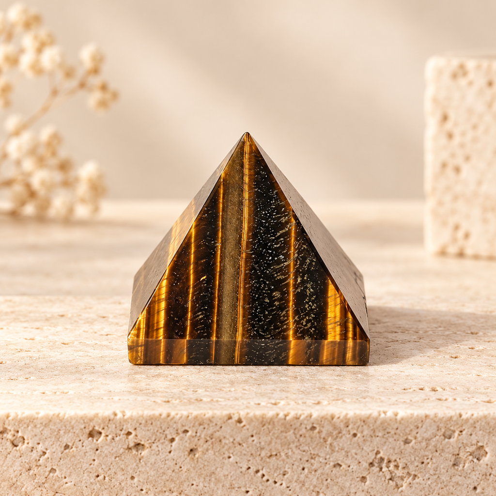 Tiger Eye Stone Pyramid