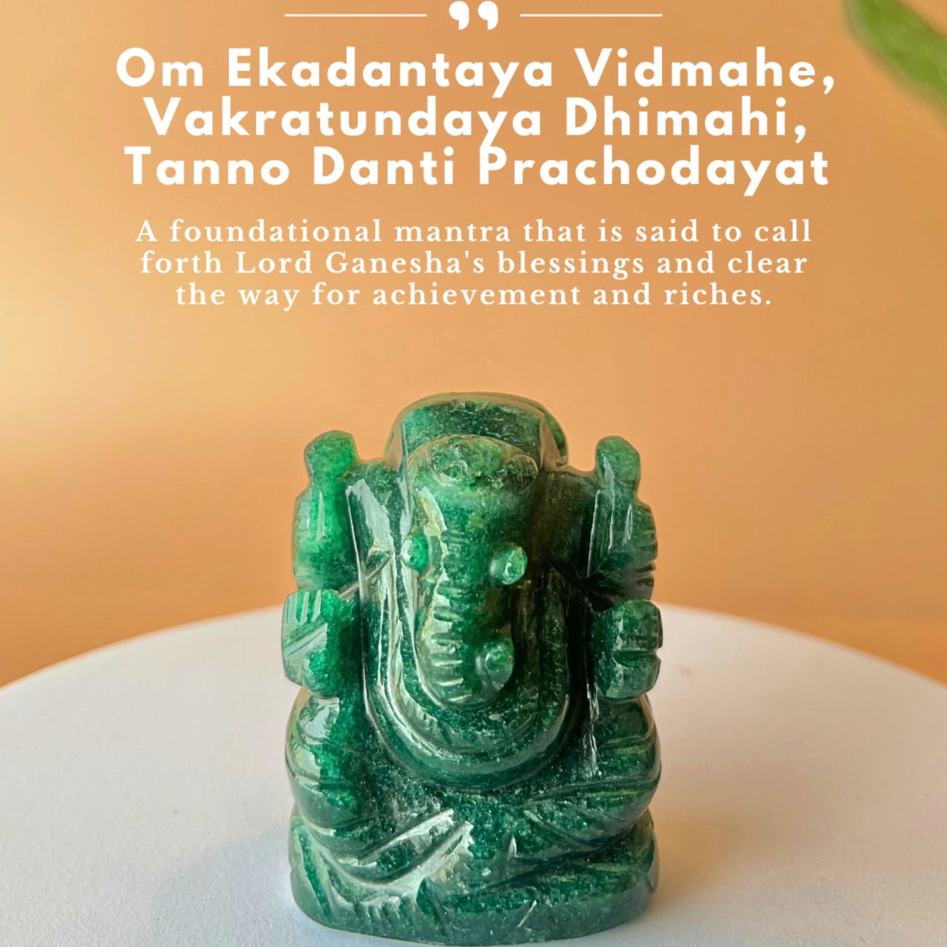 Green Jade Stone Ganesha