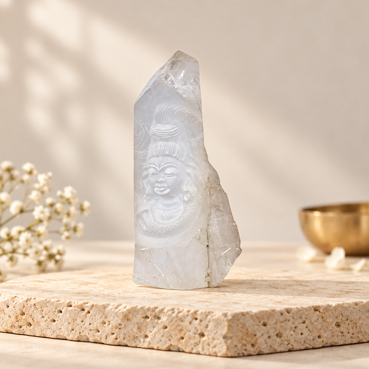 Clear Quartz Shiva Standing Decor