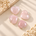 Rose Quartz Heart Pendant - Big