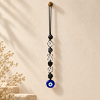 Selenite Black Tourmaline With Evil Eye Hanging