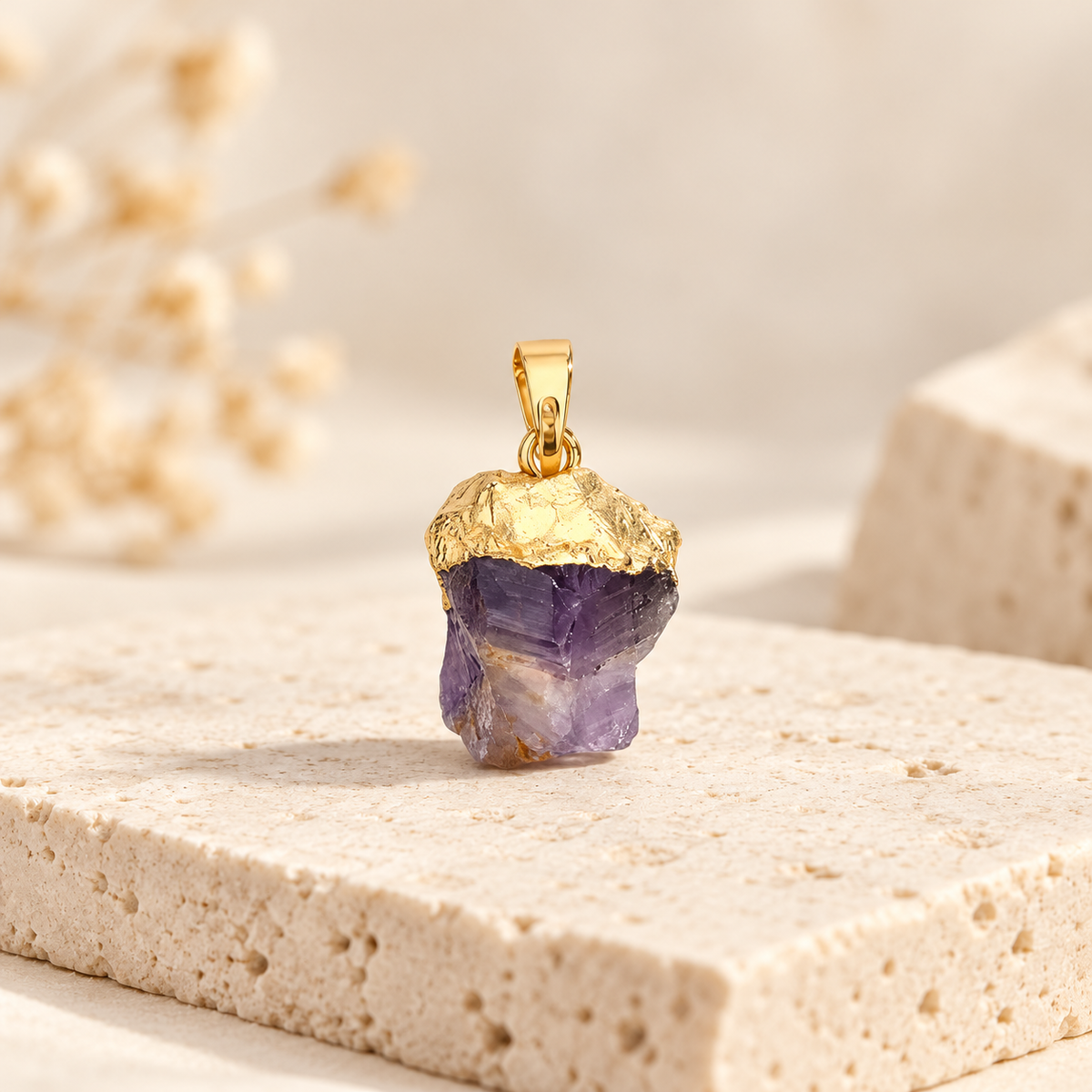 Raw Loop Amethyst Pendant