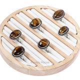 Tiger Eye Oval Brass Borderes Ring