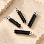 Black Tourmaline Pencil Pendant