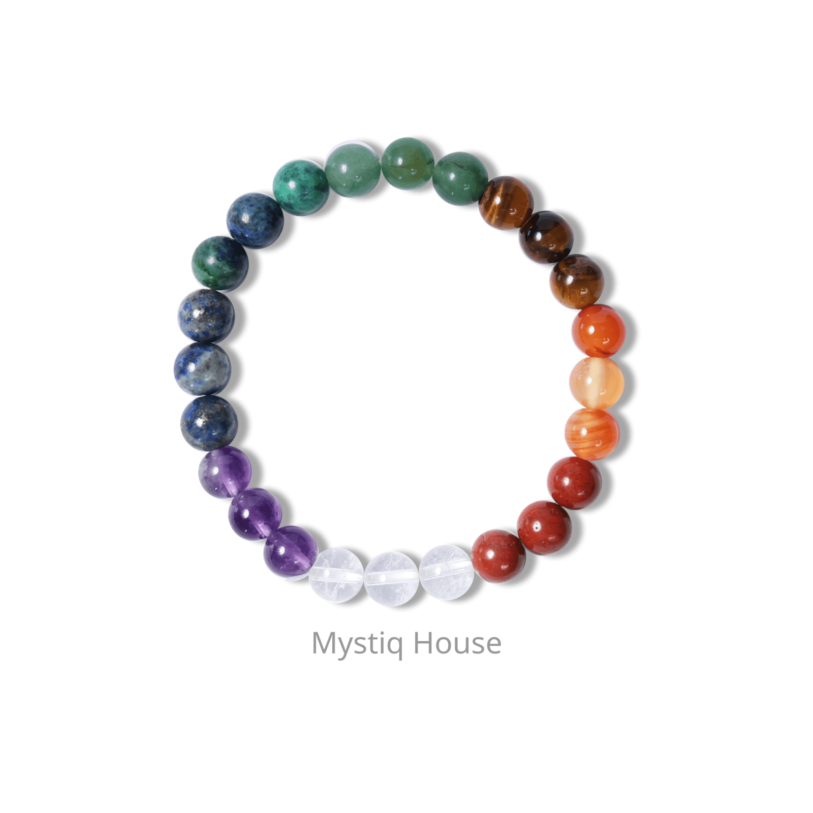 7 Chakra Clear Quartz Bracelet - MystiqHouse