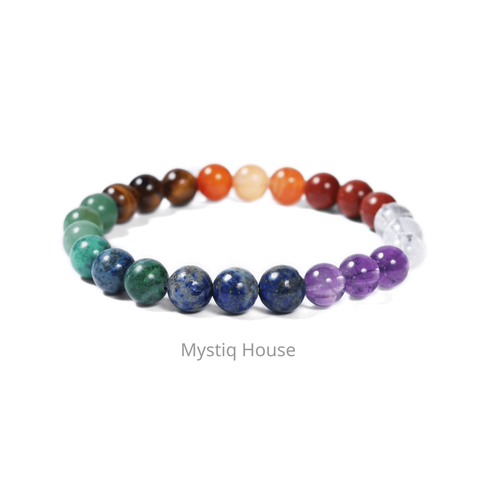 7 Chakra Clear Quartz Bracelet - MystiqHouse