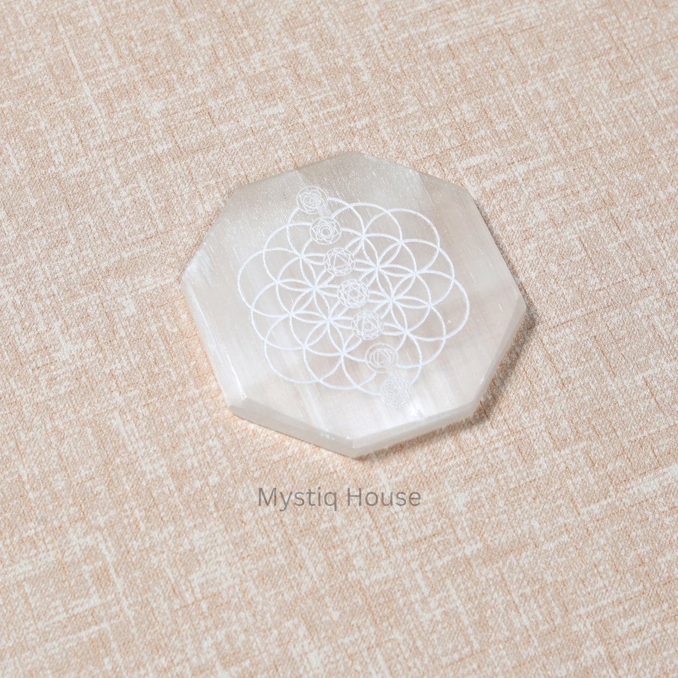 7 Chakra Hexagonal Selenite Charging Plate - MystiqHouse