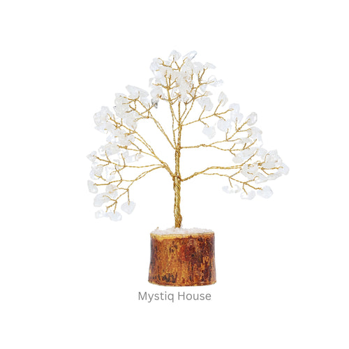 Clear Quartz Tree 100B Gold Wire Img