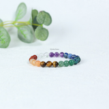 7 chakra bracelet with clear quartz