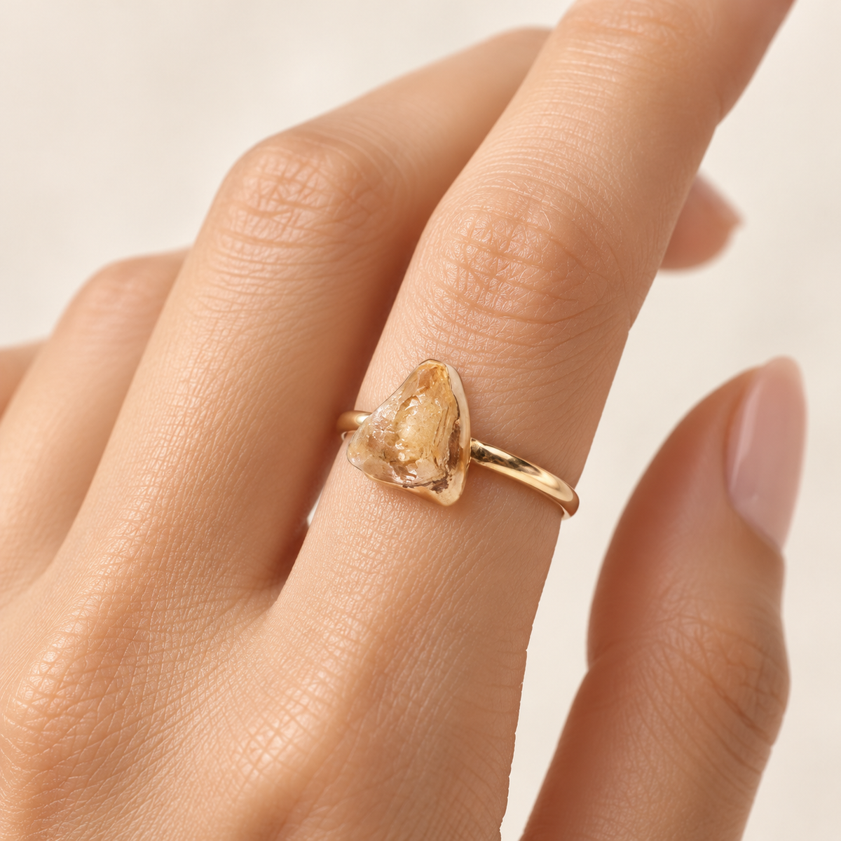 Citrine Raw Adjustable Ring
