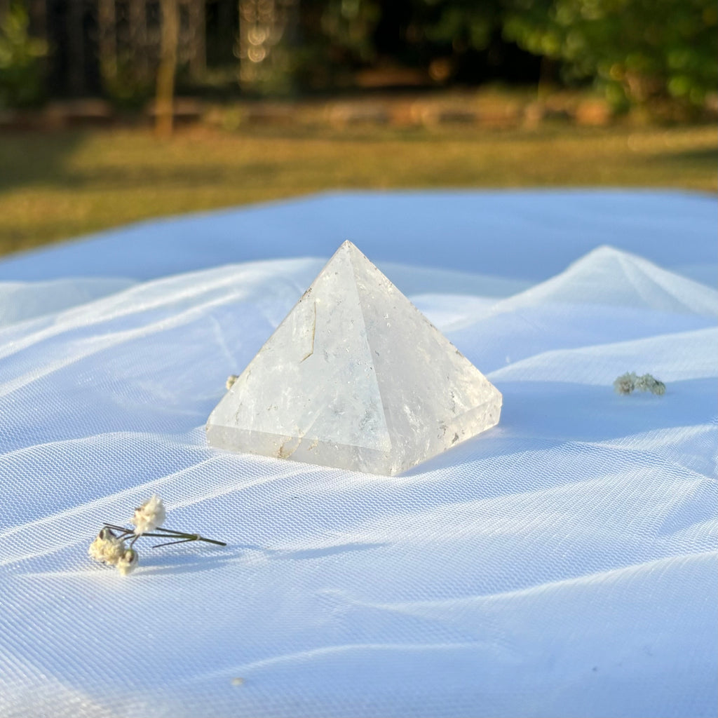 Clear Quartz Stone Pyramid