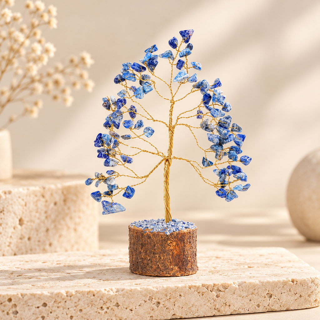 Lapis Lazuli Tree - Gold Wire Bead