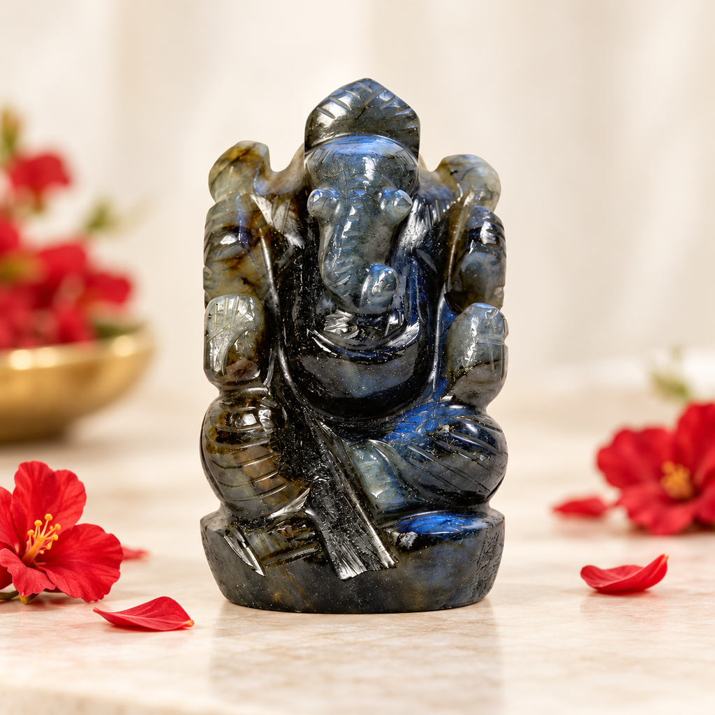 Labradorite Stone Ganesha